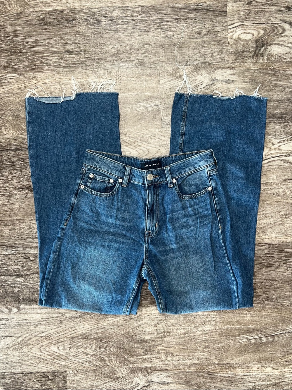 Aeropostale High Rise Wide Leg Dark Washed Jeans Women’s Size 8 Regular